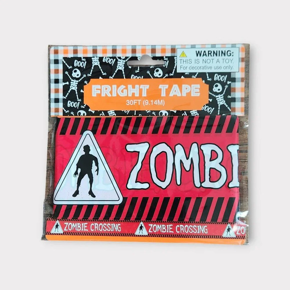 Fright Tape 2 Pack Set 30ft Halloween Decor Zombies Infection Zone - Picture 3 of 3